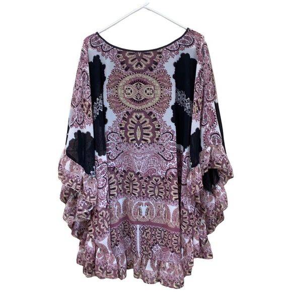 FREE PEOPLE Marla Dreams Dress Black Combo Purple Floral Boho Hippie Size XS - Picture 4 of 10